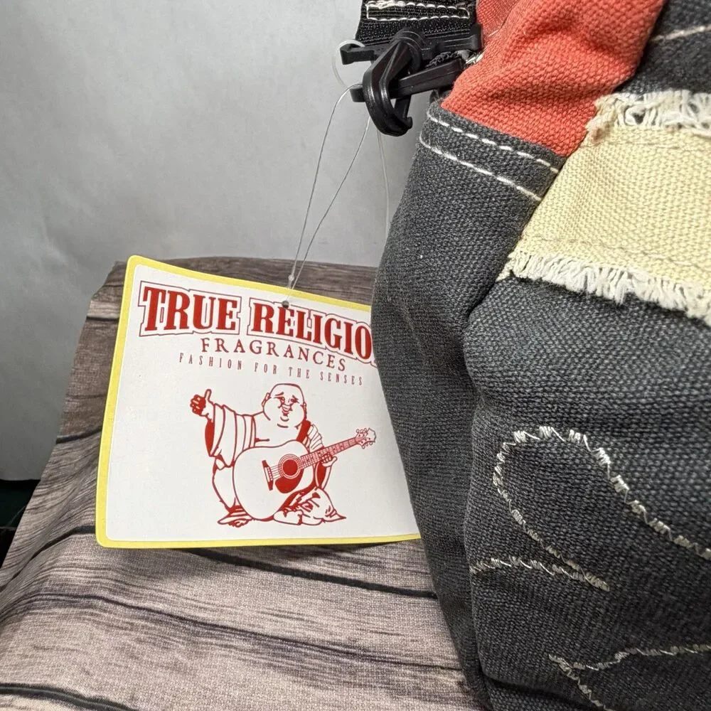 True Religion Overnight Duffel Bag Red Black 19x10x9 Carry On Horseshoe NWT